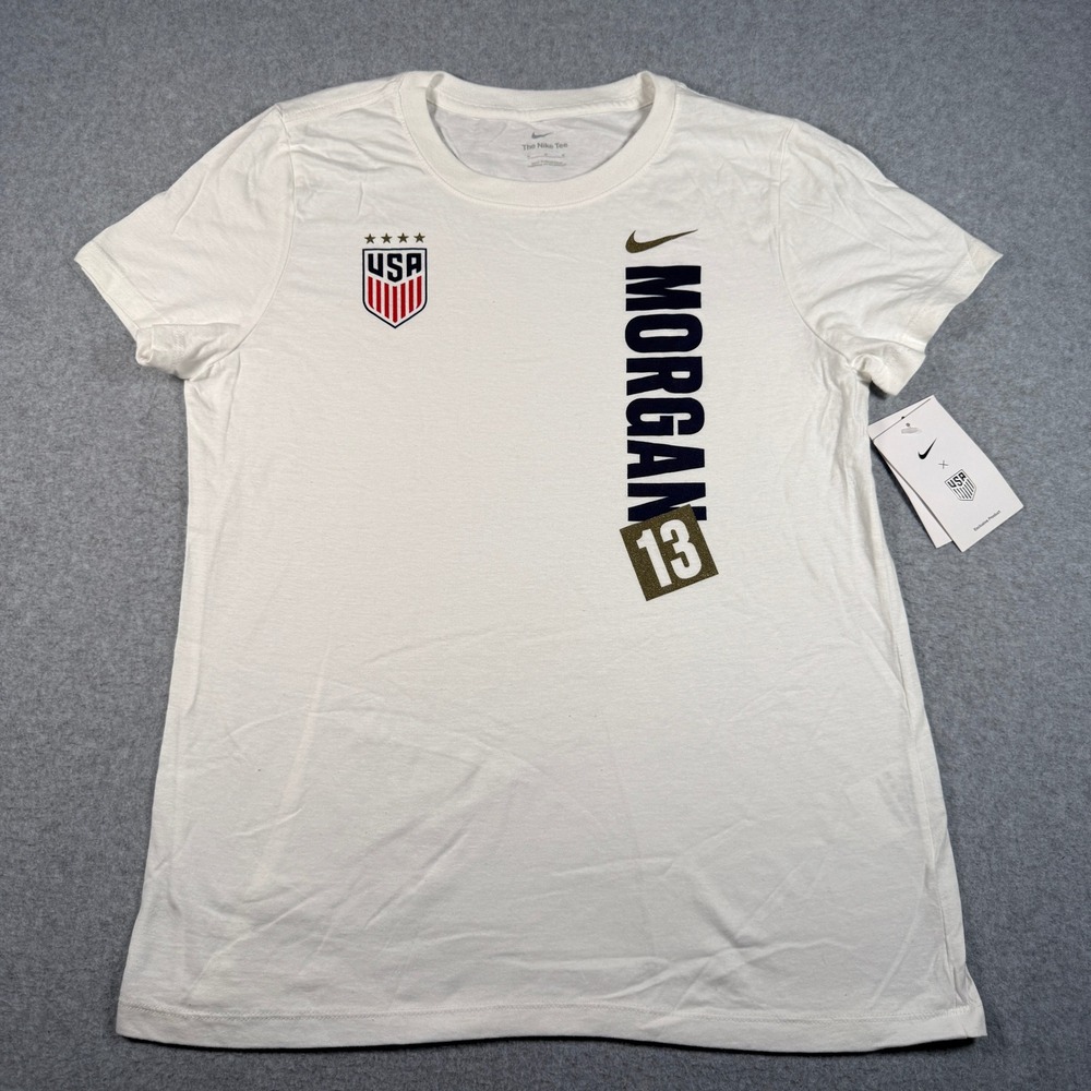 Nike USWNT Alex Morgan 13 USA Soccer T-Shirt White Womens Medium NEW W11942